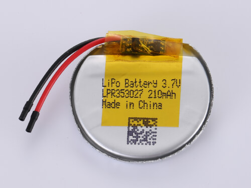 Batteria LiPo Rotonda LPR353027 3.7V 210mAh 0.78Wh