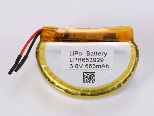 Batteria LiPo Rotonda LPR653929 3.8V 665mAh