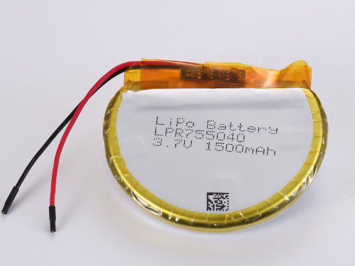 Batteria LiPo Rotonda LPR755040 3.7V 1500mAh 5.55Wh