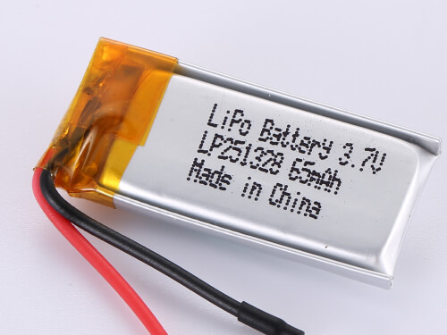 Batteria LiPo Ultrasottile LP251328 3.7V 65mAh