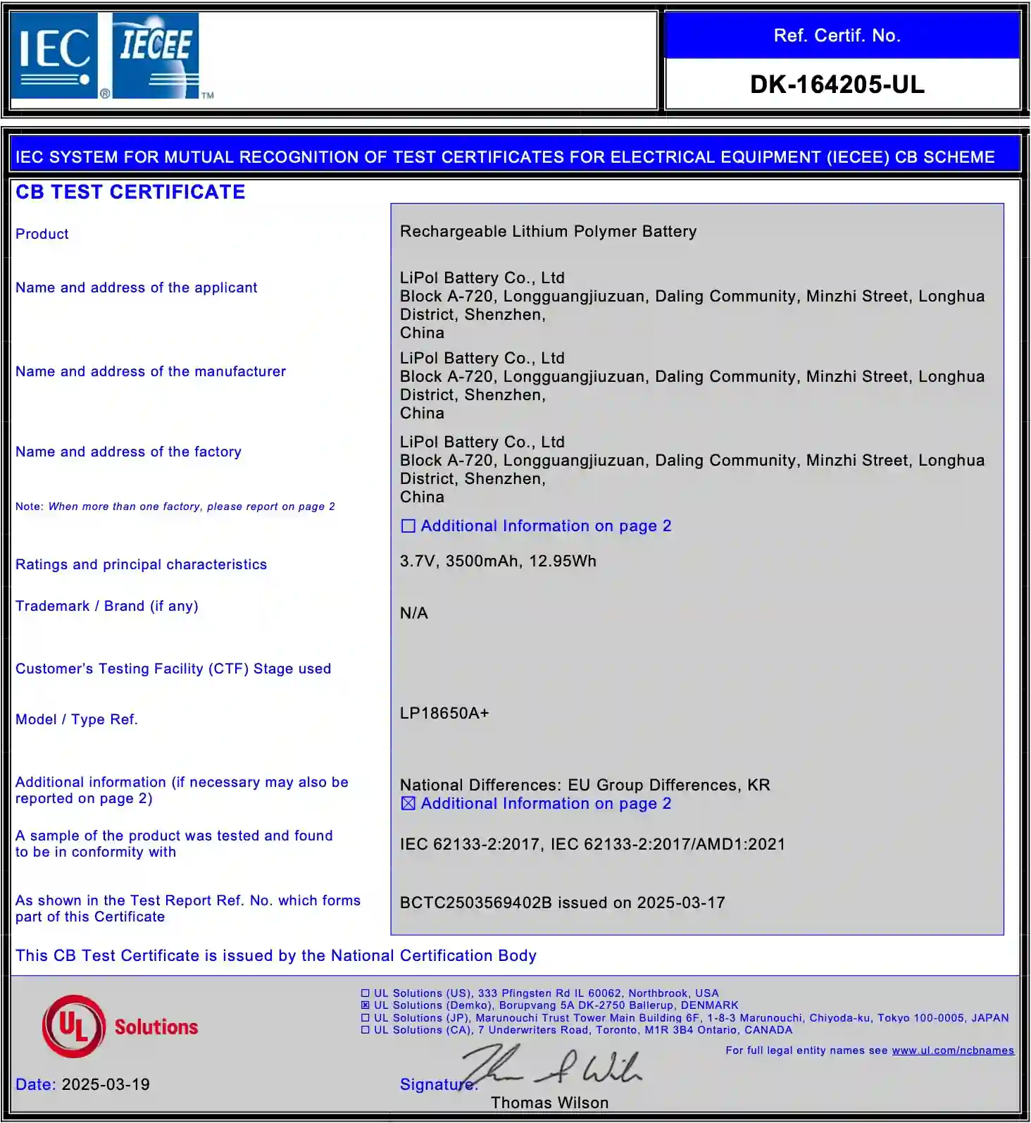 CB-Certificate